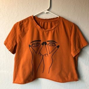 Orange Ripped Crop Top